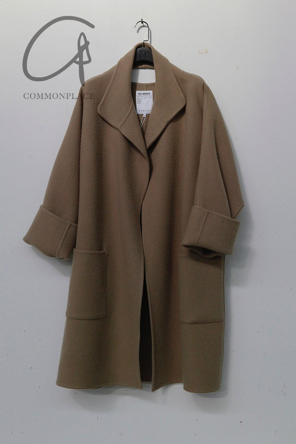 HED MAYNER Back-opening buttonless wool woolen coat PHM5